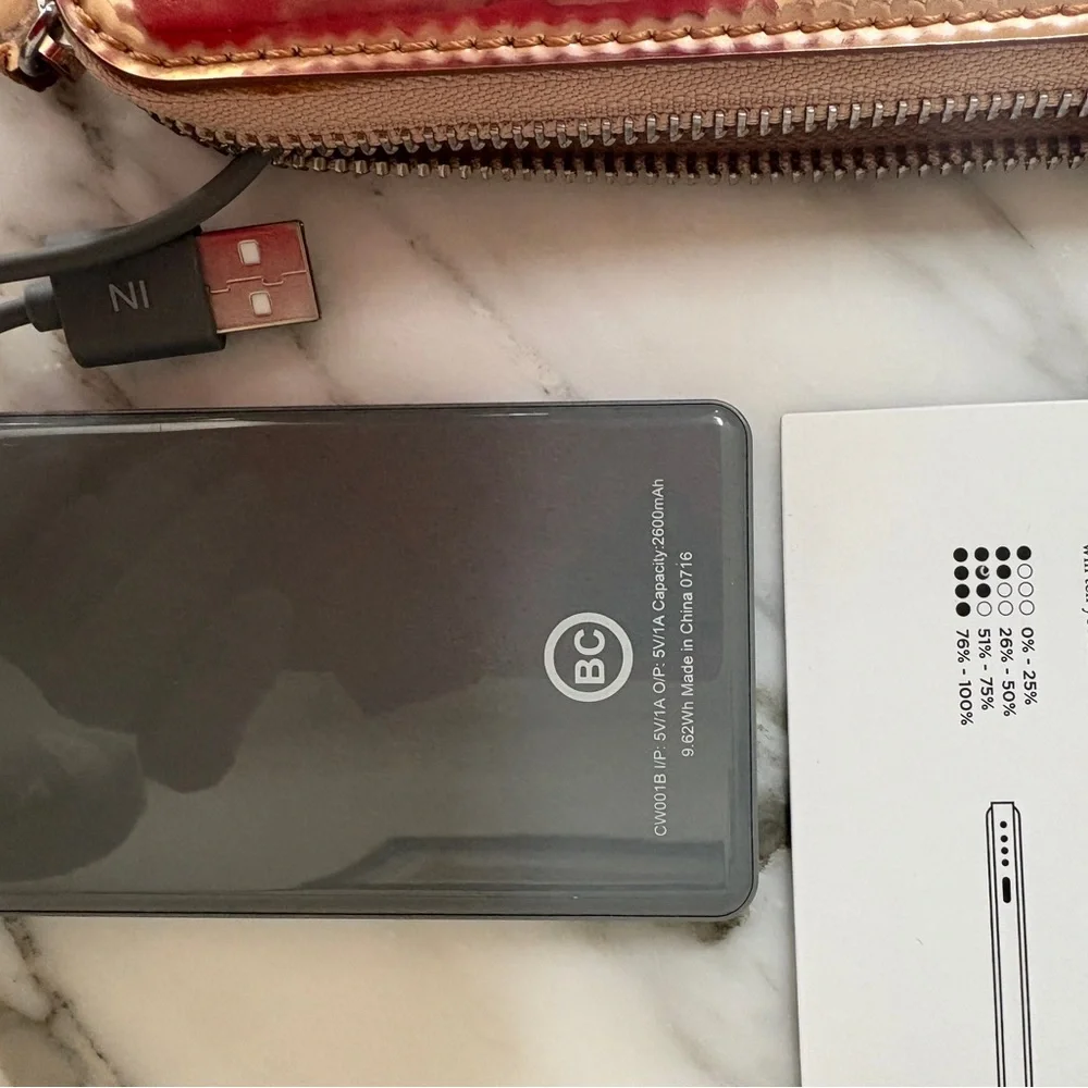 Rose Gold Metallic Clutch with Charger